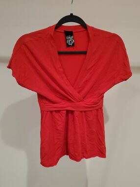 Lilikoi - Women’s Red V-Neck Wrap Top